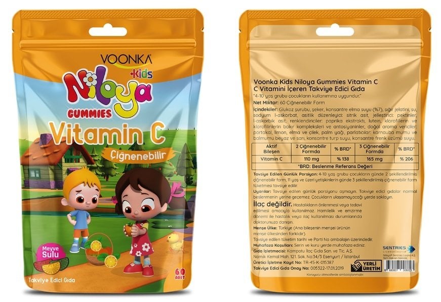 Voonka Niloya Vitamin C 60 Çiğneme Tableti