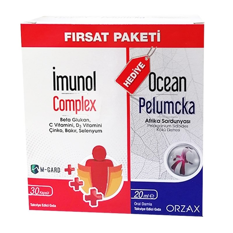 Orzax İmunol Complex 30 Kapsül + Ocean Pelumcka 20 ml Fırsat Paketi