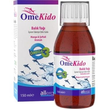 Allergo OmeKido Omega3 150ml Şeftali-Mango Aromalı