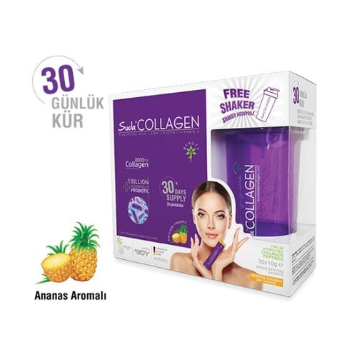 Suda Collagen Takviye Edici Gıda Ananas Aromalı 30 x 10 gr - Toz Saşe