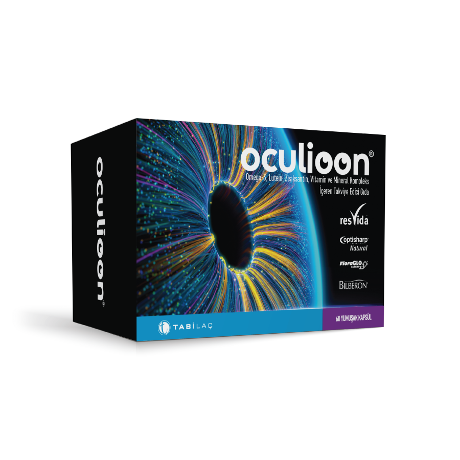 Oculioon Omega-3, Lutein, Zeaksantin, Vitamin ve Mineral Kompleks içeren Takviye Edici Gıda 60 Kapsül