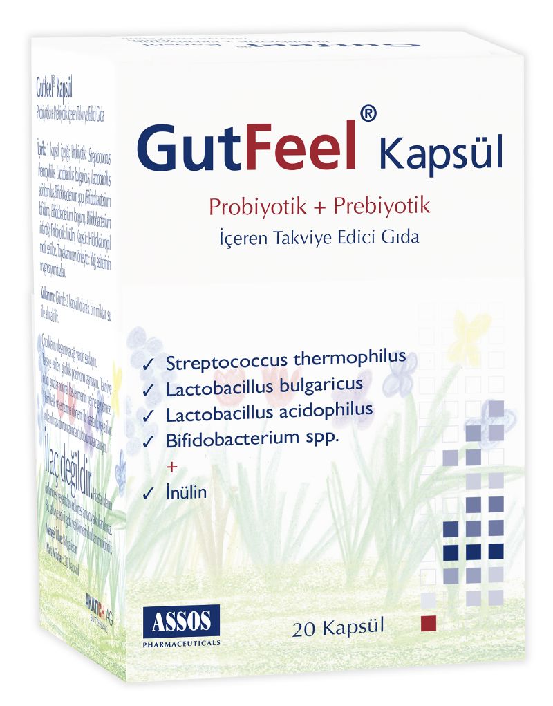 Assos İlaç Gut feel Prebiyotik Probiyotik Iceren 20 Kapsül