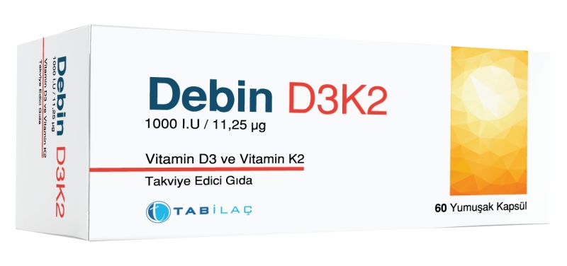 Debin D3K2 Takviye Edici Gıda 60 Yumuşak Kapsül