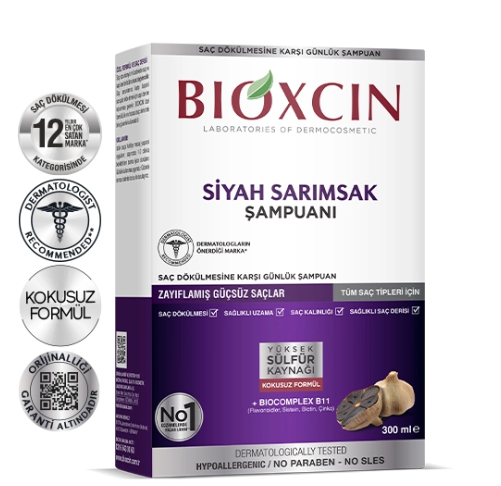Bioxcin Quantum Saç Dökülmesine Karşı Siyah Sarımsak Şampuanı 300 ml