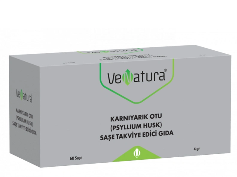 VeNatura Karnıyarık Otu (Psyllium Husk) Saşe Takviye Edici Gıda 60 Saşe