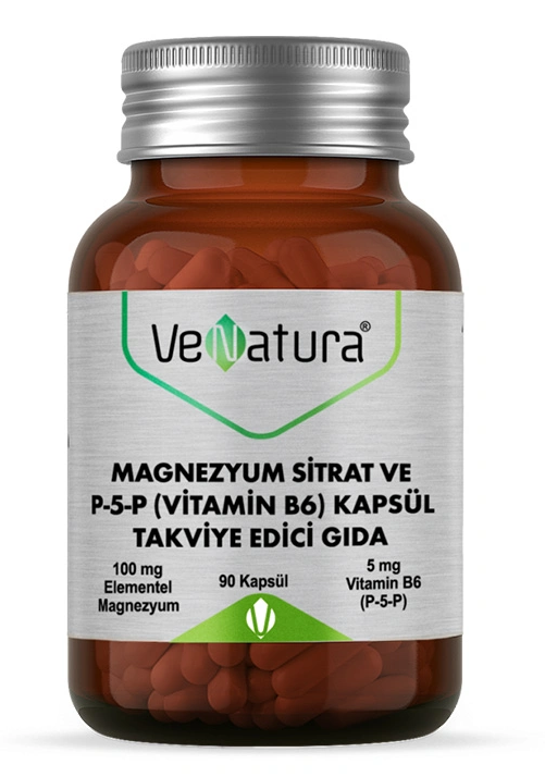 VeNatura Magnezyum Sitrat ve P5P (Vitamin B6) 90 Kapsül