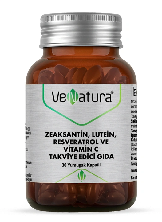 VeNatura Zeaksantin Lutein Resveratrol ve Vitamin C Takviye Edici Gıda 30 Yumuşak Kapsül