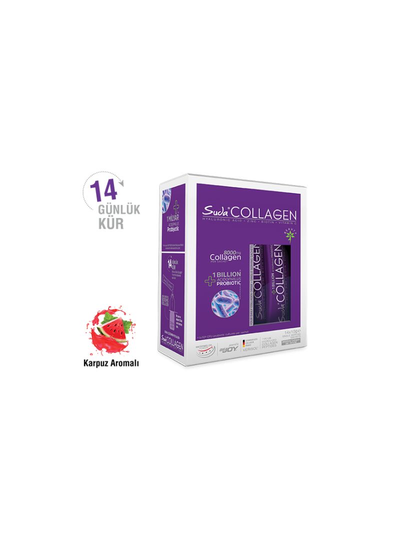 Suda Collagen+Probıotıc Karpuz Aromalı Watermelon 10 gr x 14 Saşe