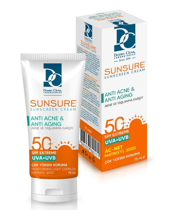 Dermo Clean Sunsure Düzensiz Ciltler İçin Spf50+ Güneş Kremi 75 ml