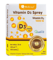 Vitamin D3 Sprey Takviye Edici Gıda 1000 IU 30ml