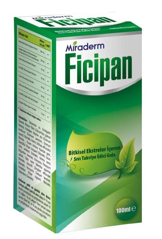 Miraderm Ficipan Bitkisel Ekstre içerikli Şurup 100ml