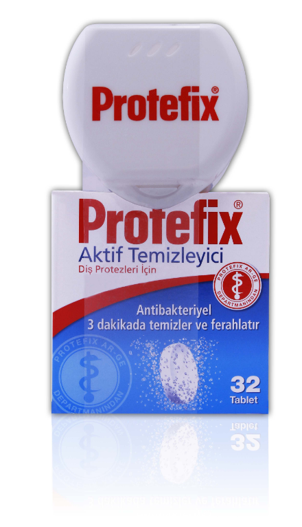 Protefix Diş Protezi Temizleme Tableti 32 Tablet + Protefix Saklama Kabı