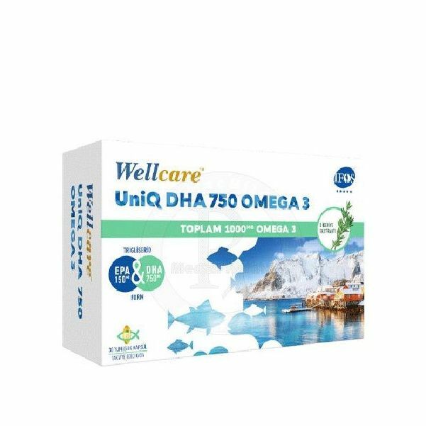Wellcare UniQ DHA 750 MG Omega 3 Balık Yağı 30 Kapsül