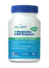 Velavit V-Probiotics Enzymes Takviye Edici Gıda 30 Kapsül