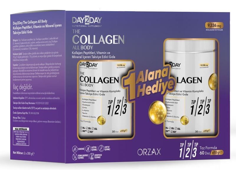 Orzax Day2Day The Collagen All Body 300 gr 1 Alana 1 Bedava